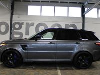 tweedehands Land Rover Range Rover Sport 5.0 V8 Supercharged SVR | 508 PK | Panorama dak | Meridian Audio | 23'' LM | F1 flippers | Elektr. trekhaak | Suede hemel zwart | Schaalstoelen + verwarming en ventilatie | Standkachel | Stuurverwarming | Apple carplay | Range