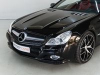 tweedehands Mercedes SL350 rood leer, automaat, hard top, Youngtimer