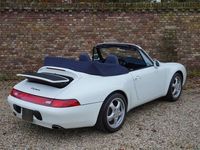 tweedehands Porsche 993 Carrera 2 Convertible ONLY 23000 MILES! Grand Prix Weiss/ Midnight-blue leather, manual gearbox, low-mileage, VAT/BTW deductable