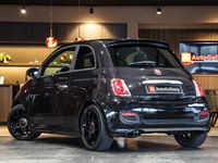 tweedehands Fiat 500 Abarth 500 S 1.2 Sport Edition Facelift Black Optic, Sportstoelen met leder, Sport Design, Navigatie, Dual Drive, USB, MP3, Bleu & Me, Velgen.