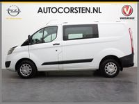 tweedehands Ford Transit Custom DC 6pers.Navi Trekh. Pdc Airco El.R/Sp. Cruise Elek.Ramen Mistlampen Trend 105pk 290 2.0 TDCI L1H1 DC Dubbele Cabine Park Pilor Voicecommand Dealer Onderhouden Keurige Bus ! EURO 6