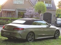 tweedehands Mercedes 200 C-KLASSE Cabriolet4MATIC AMG-LINE AUTOMAAT 1E EIGENAAR!! COMAND NAVIGATIE, APPLE CARPLAY, NEKVERWARMING, LEER, STOELVERWARMING, STOELVENTILATIE, MEMORYSTOELEN, 360 GRADEN CAMERA, PARKEERHULP VOOR/ACHTER, WINDSCHERM, MULTIBEAM LED, 18"AM