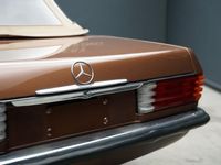 tweedehands Mercedes SL280 W107 European bumpers/headlights, Milan Brown Metallic, Brown leather, Automatic gearbox, Poduction-date Nov-1978, Option 870 electric seat heater