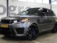 tweedehands Land Rover Range Rover Sport 5.0 V8 Supercharged SVR | 508 PK | Panorama dak | Meridian Audio | 23'' LM | F1 flippers | Elektr. trekhaak | Suede hemel zwart | Schaalstoelen + verwarming en ventilatie | Standkachel | Stuurverwarming | Apple carplay | Range