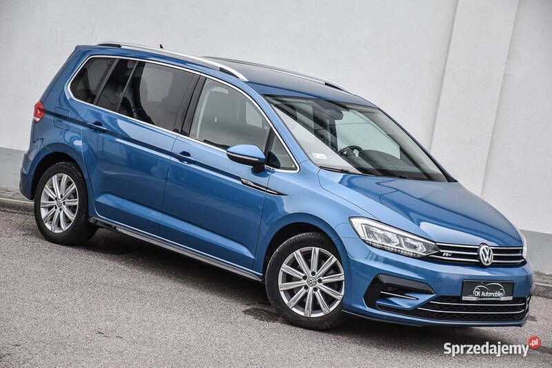 Niebieski Używany 2018 VW Touran Highline Minivan | 86 900 zł - Obraz 1/4