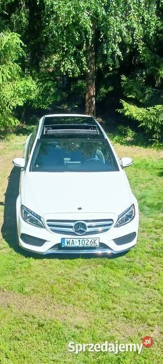 Biały Używany 2018 Mercedes C300 AMG line Kombi | 111 900 zł - Obraz 1/4