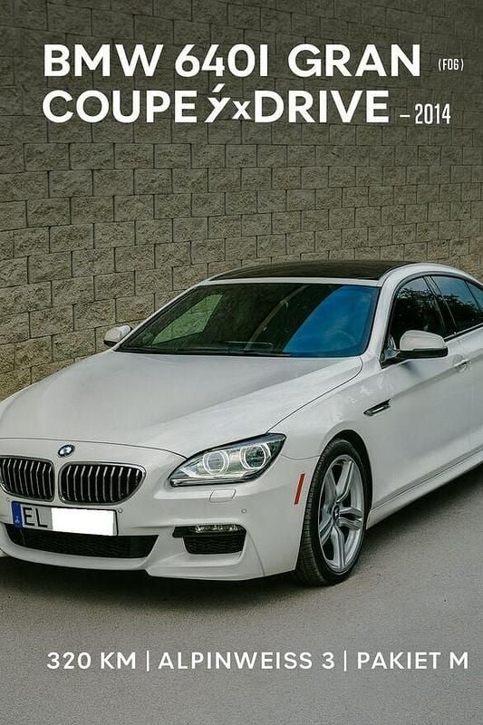 Biały Używany 2014 BMW 640 Shadowline Coupe | 86 000 zł - Obraz 1/4