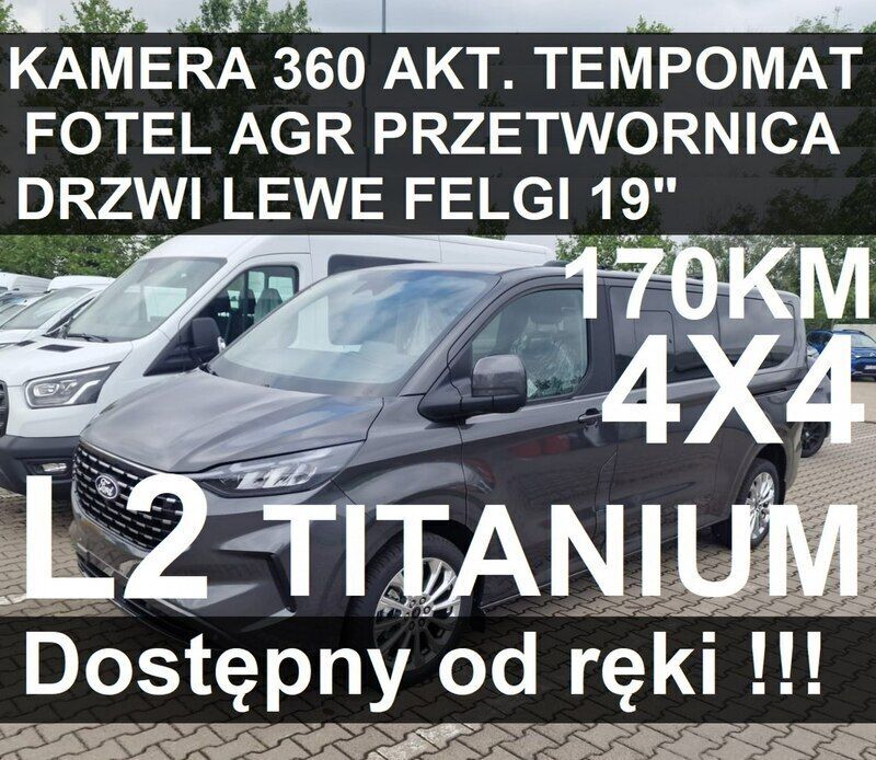 Szary (metalik) Nowe 2024 Ford Tourneo Custom Minivan | 275 643 zł (Uczciwa cena) - Obraz 1/4