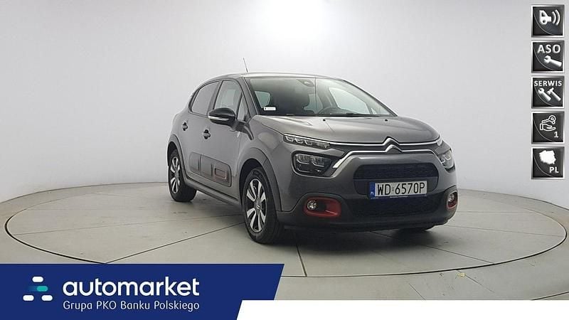 Grafitowy Używany 2021 Citroën C3 PureTech Hatchback | 42 850 zł (Uczciwa cena) - Obraz 1/4