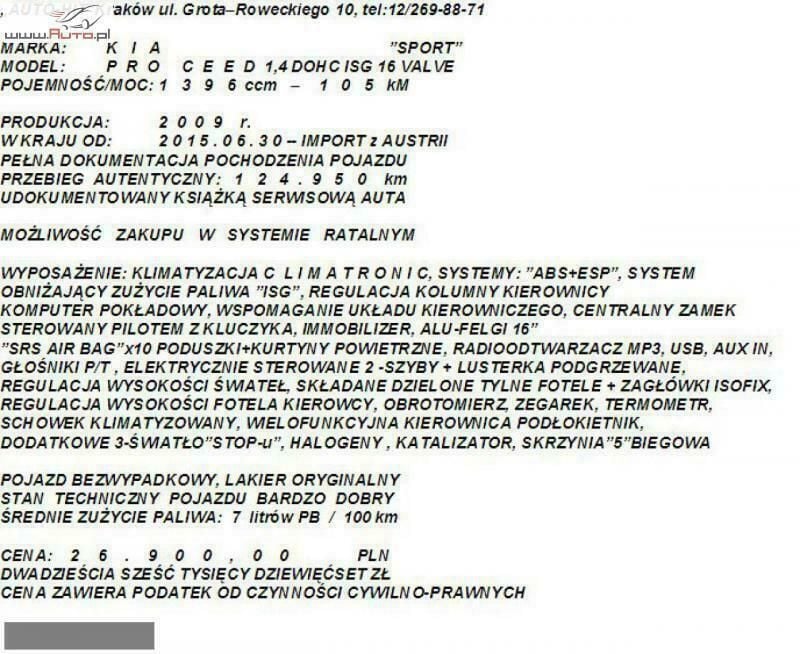 Używany Kia Ceed Sport 105 KM (77 kW) 2009 Czerwony Hatchback