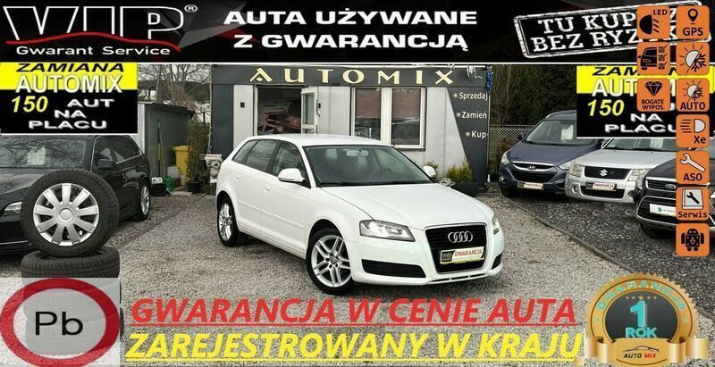 Biały Używany 2009 Audi A3 Hatchback | 24 800 zł (Uczciwa cena) - Obraz 1/2