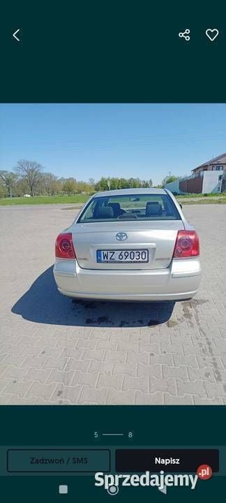 Srebrny Używany 2003 Toyota Avensis T2 Sedan/Limuzyna | 7999 zł (Uczciwa cena) - Obraz 1/4