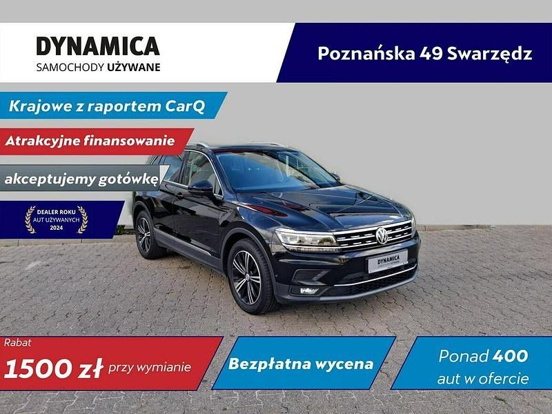 Czarny Używany 2020 VW Tiguan Highline SUV | 91 900 zł (Uczciwa cena) - Obraz 1/4