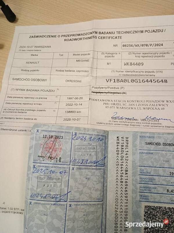 Czerwony Używany 1997 Renault Mégane Hatchback | 5100 zł (Drogi) - Obraz 1/4