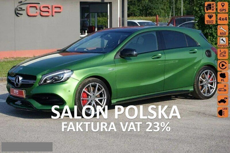 Zielony (metalik) Używany 2016 Mercedes A45 AMG AMG Sedan/Limuzyna | 49 900 zł - Obraz 1/4