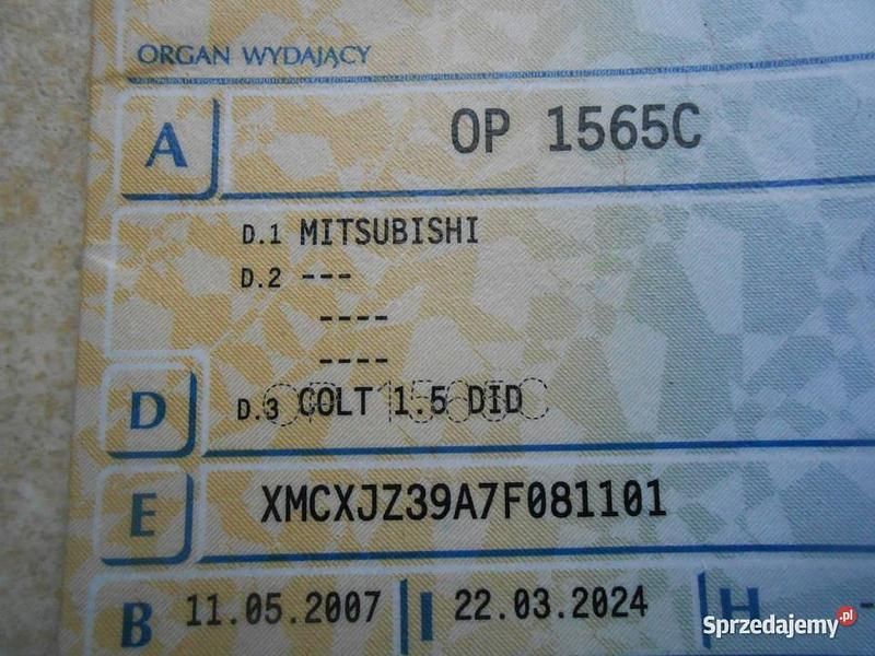 Używany Mitsubishi Colt 2007 Zielony Sedan/Limuzyna