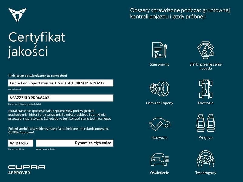 Czarny Używany 2023 Cupra Leon Kombi | 98 900 zł (Uczciwa cena) - Obraz 1/1