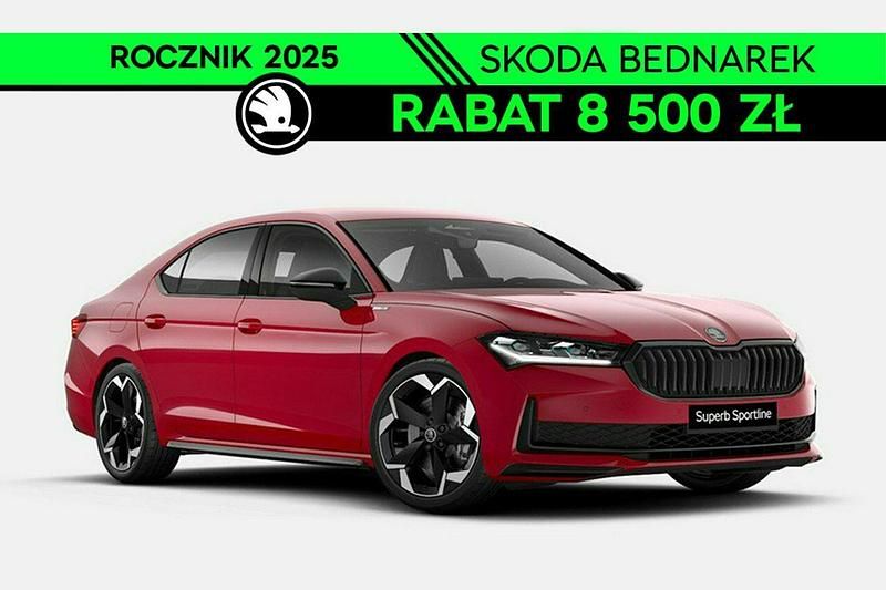 Czerwony Nowe 2025 Skoda Superb SportLine Sedan/Limuzyna | 240 000 zł - Obraz 1/4