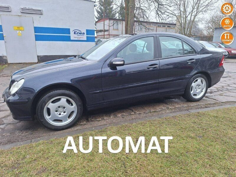 Niebieski ciemny (metalik) Używany 2005 Mercedes C180 Sedan/Limuzyna | 16 900 zł (Drogi) - Obraz 1/4