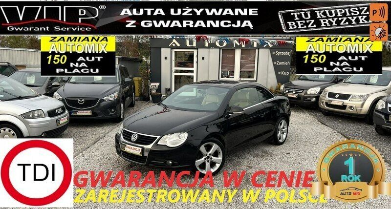 Czarny Używany 2006 VW Eos Kabriolet | 12 900 zł - Obraz 1/2