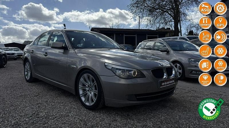 Brązowobeżowy Używany 2007 BMW 520 Sedan/Limuzyna | 29 999 zł - Obraz 1/4