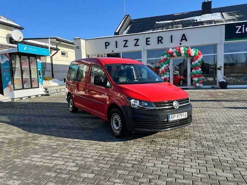 Czerwony Używany 2018 VW Caddy Minivan | 37 500 zł - Obraz 1/3
