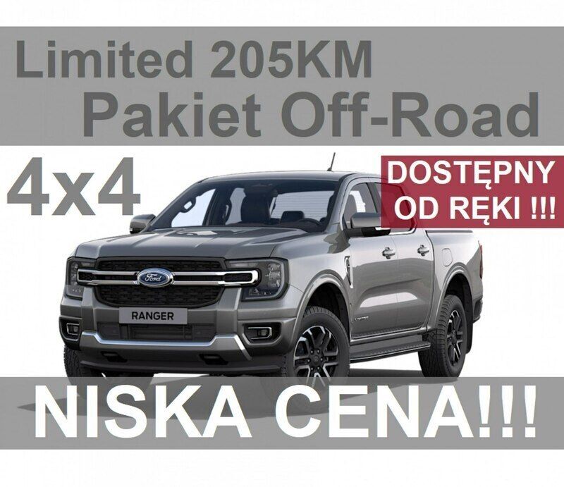 Srebrny Nowe 2024 Ford Ranger Limited Pickup | 198 500 zł - Obraz 1/2