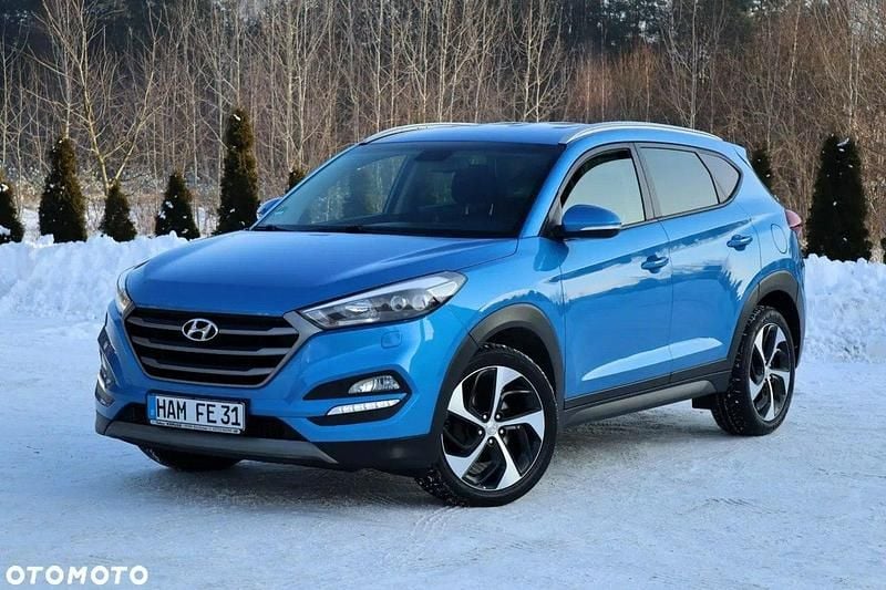 Niebieski (metalik) Używany 2018 Hyundai Tucson Premium SUV | 69 900 zł (Dobra cena) - Obraz 1/4