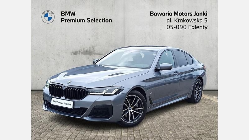 Szary bluestone metalizowany Używany 2021 BMW 520 Shadowline Sedan/Limuzyna | 174 900 zł - Obraz 1/3