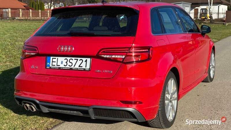 Czerwony Używany 2019 Audi A3 Sportback S-Line Hatchback | 91 000 zł (Uczciwa cena) - Obraz 1/4