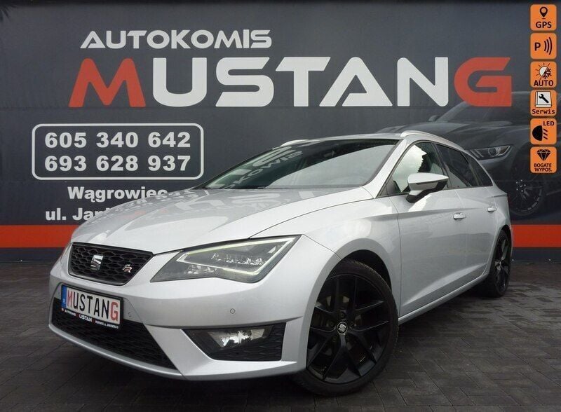 Srebrny (metalik) Używany 2016 Seat Leon Kombi | 39 900 zł (Uczciwa cena) - Obraz 1/4