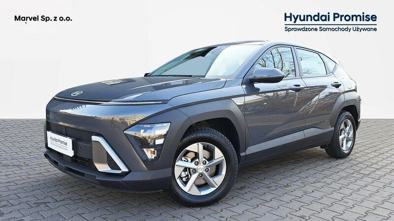 Szary Używany 2023 Hyundai Kona SUV | 88 500 zł (Dobra cena) - Obraz 1/4