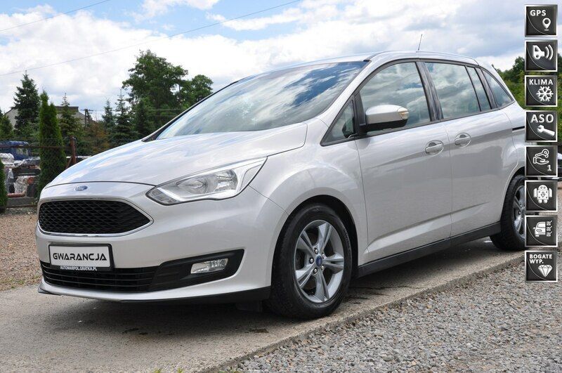 Srebrny Używany 2017 Ford Grand C-Max Minivan | 33 800 zł (Dobra cena) - Obraz 1/4