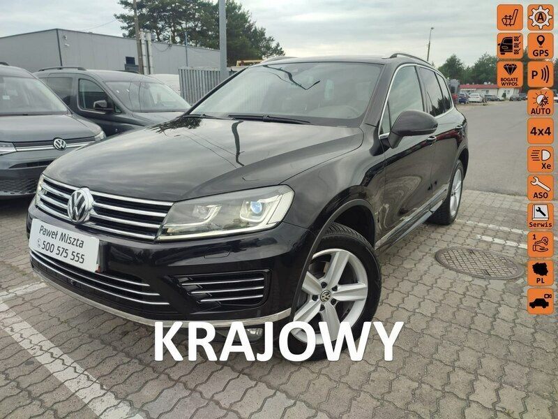 Czarny (metalik) Używany 2017 VW Touareg SUV | 103 900 zł (Uczciwa cena) - Obraz 1/4