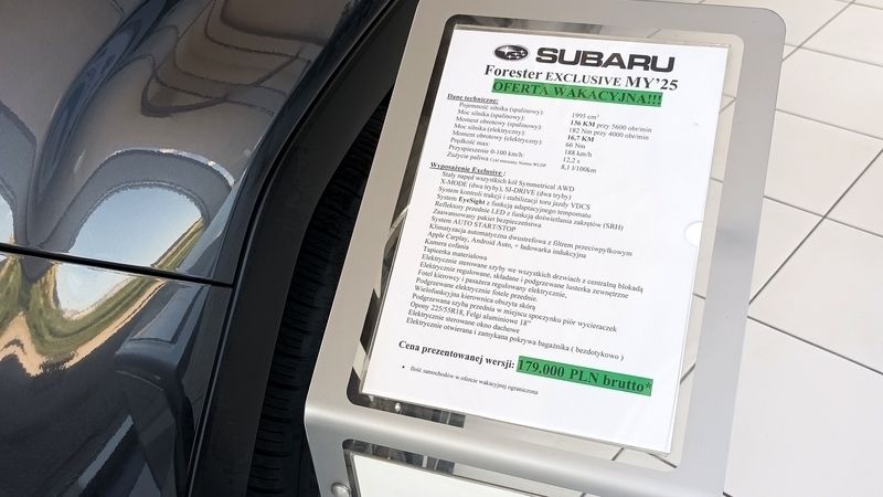 Subaru Nowe 2025 Subaru Forester Exclusive+ SUV | 179 000 zł (Uczciwa cena) - Obraz 1/1