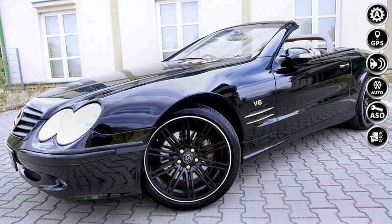 Czarny Używany 2002 Mercedes SL500 Kabriolet | 32 999 zł - Obraz 1/4