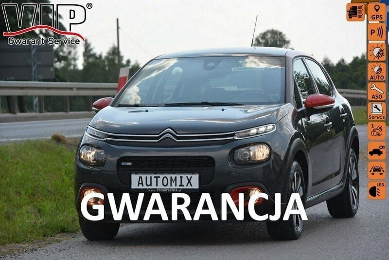 Szary Używany 2017 Citroën C3 PureTech Hatchback | 35 200 zł - Obraz 1/4