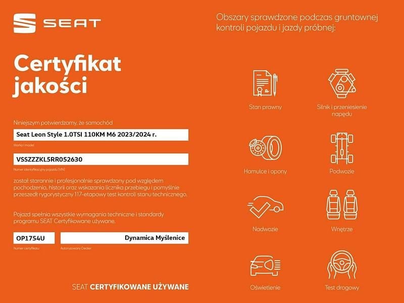 Grafitowy Używany 2023 Seat Leon Style Hatchback | 78 900 zł (Drogi) - Obraz 1/1