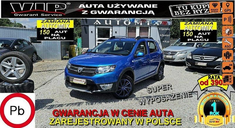 Niebieski Używany 2014 Dacia Sandero Stepway Hatchback | 25 800 zł (Uczciwa cena) - Obraz 1/2