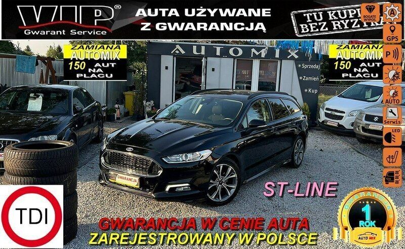 Czarny (metalik, perła) Używany 2017 Ford Mondeo ST-Line Kombi | 49 900 zł (Dobra cena) - Obraz 1/2