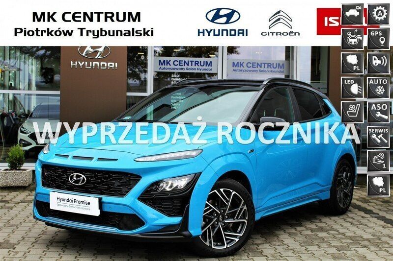 Niebieski Używany 2021 Hyundai Kona Premium SUV | 139 900 zł - Obraz 1/4