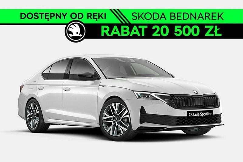 Biały Nowe 2025 Skoda Octavia SportLine Sedan/Limuzyna | 151 900 zł (Uczciwa cena) - Obraz 1/4
