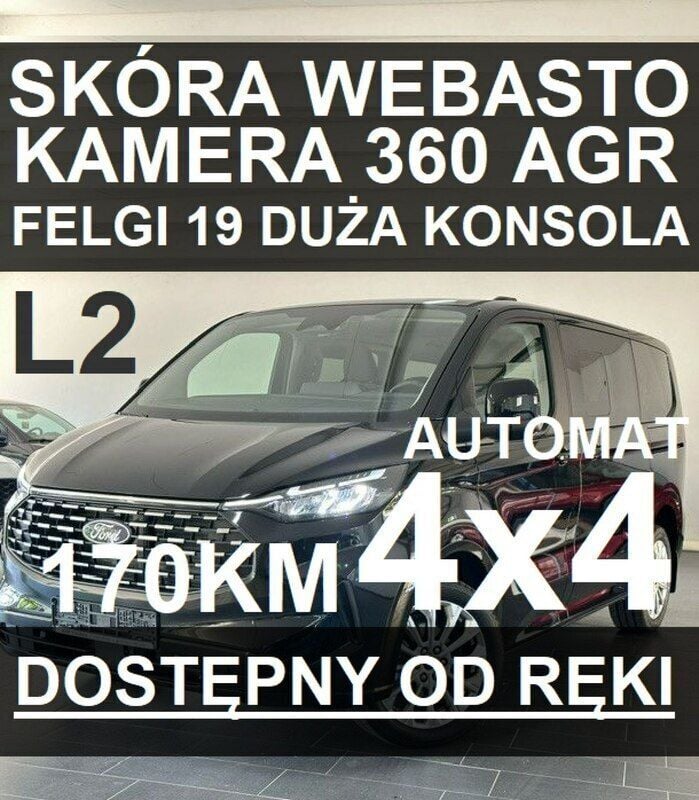 Czarny (metalik) Nowe 2024 Ford Tourneo Custom Titanium Minivan | 292 740 zł (Dość drogi) - Obraz 1/4