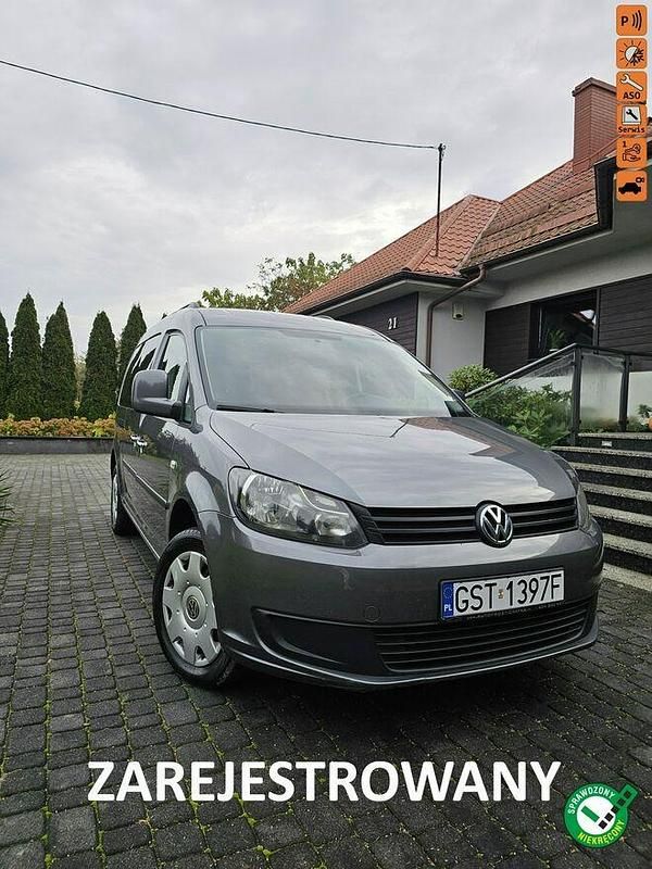 Szary Używany 2012 VW Caddy Maxi Minivan | 33 500 zł (Uczciwa cena) - Obraz 1/4