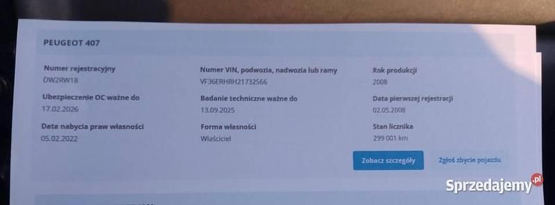 Używany 2008 Peugeot 407 | 7000 zł (Uczciwa cena) - Obraz 1/4