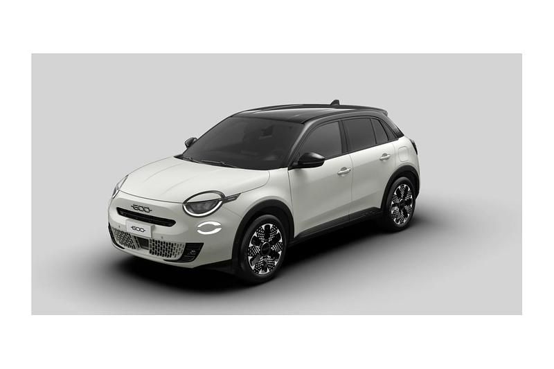 Lakier pastelowy biały gelato z dachem w kolorze czarny cinema Nowe 2025 Fiat 600 La Prima Hatchback | 117 006 zł - Obraz 1/3