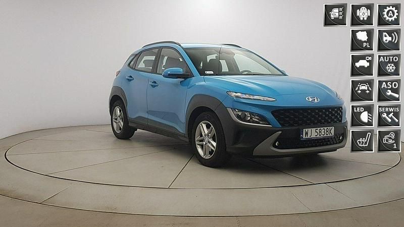 Niebieski Używany 2022 Hyundai Kona Comfort SUV | 69 850 zł (Uczciwa cena) - Obraz 1/4