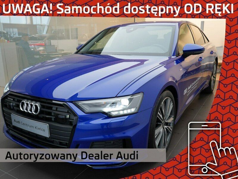 Niebieski (metalik, perła) Używany 2023 Audi A6 Sedan/Limuzyna | 199 900 zł - Obraz 1/4