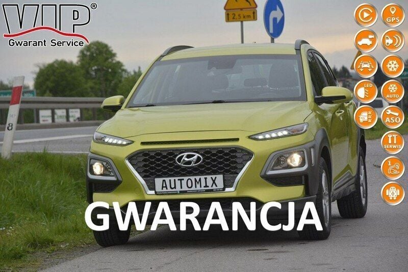 Seledynowy (metalik) Używany 2019 Hyundai Kona SUV | 52 300 zł (Dobra cena) - Obraz 1/4