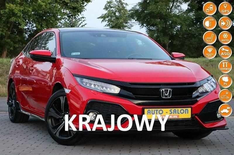 Czerwony Używany 2017 Honda Civic Hatchback | 79 500 zł (Uczciwa cena) - Obraz 1/4